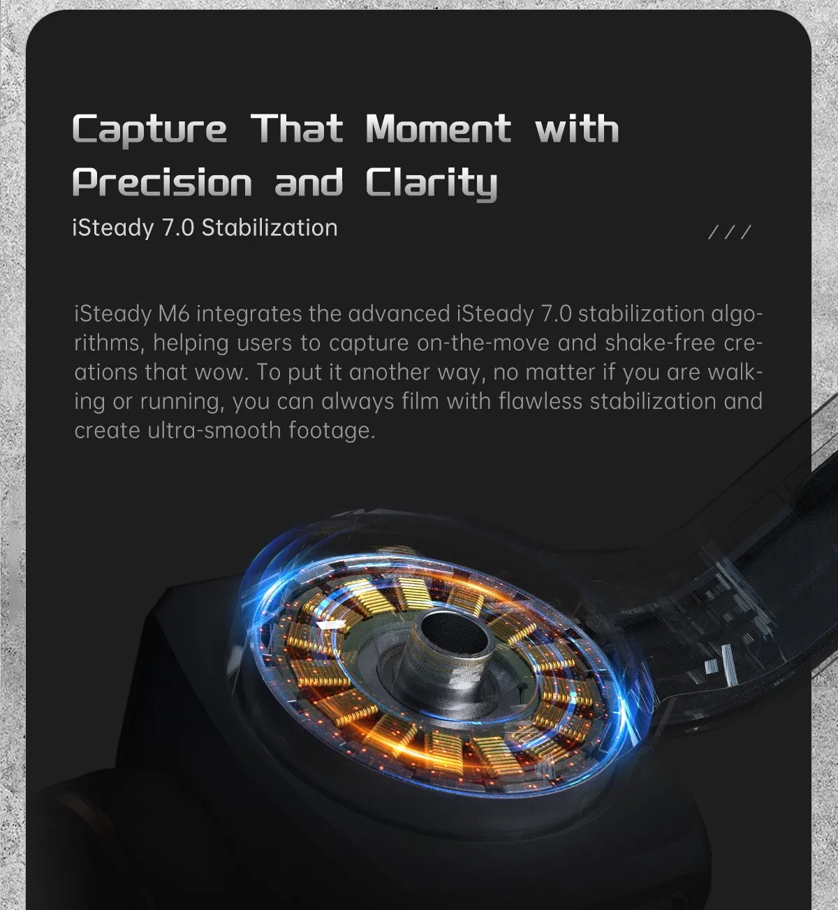 Hohem isteady m6 handheld cardan estabilizador selfie trip&eacute; para smartphone com luz de preenchimento magn&eacute;tico ai v&iacute;deo em cores vlogging