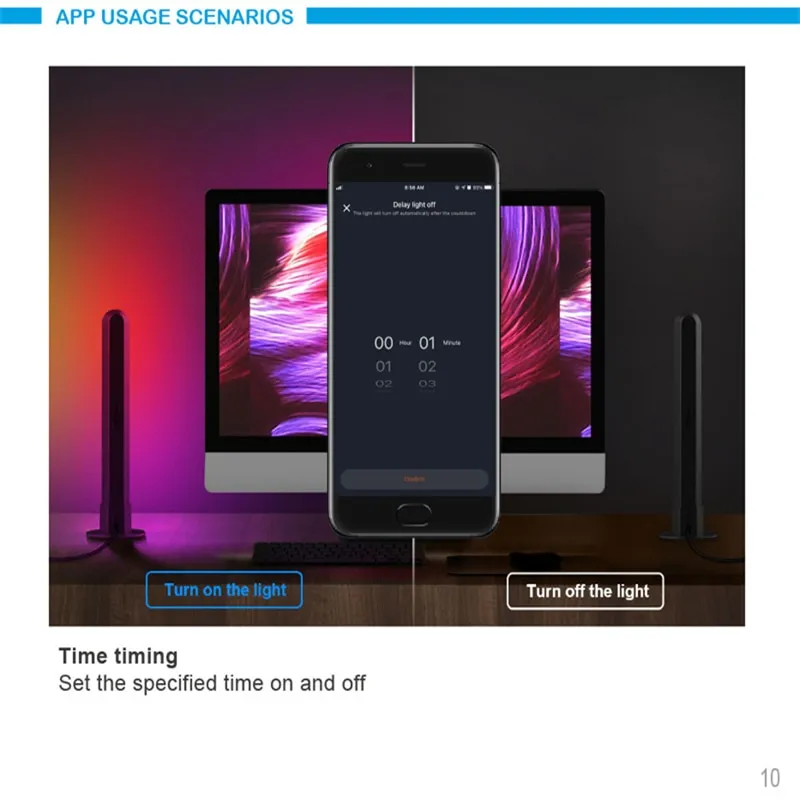RGB Symphony Lights LED Desktop Atmosphere Night Light Music Rhythm Ambient Pickup Lamp App Control Strip Light Decor TV