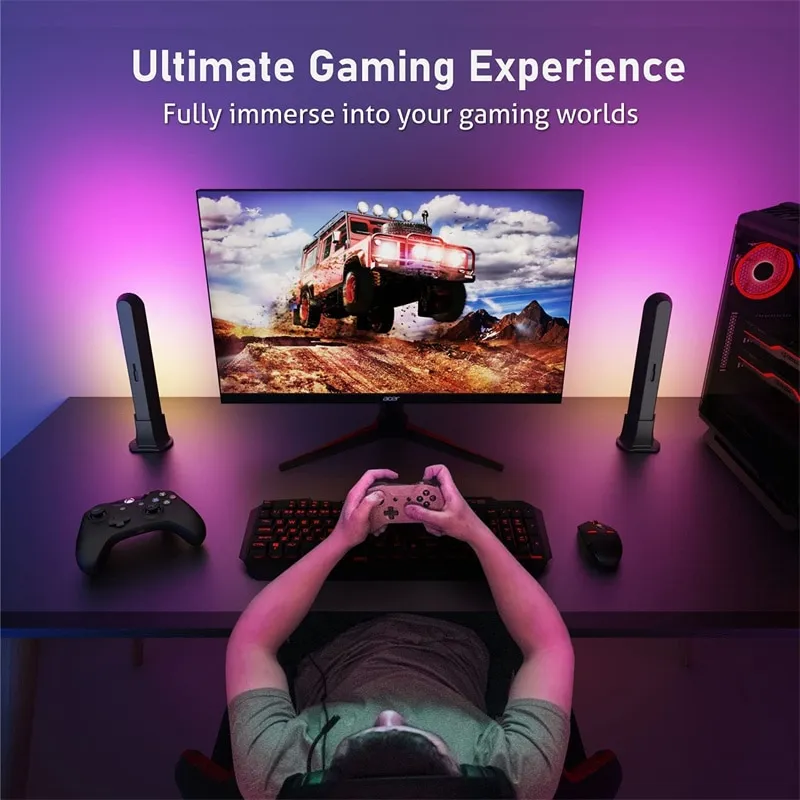 RGB Symphony Lights LED Desktop Atmosphere Night Light Music Rhythm Ambient Pickup Lamp App Control Strip Light Decor TV