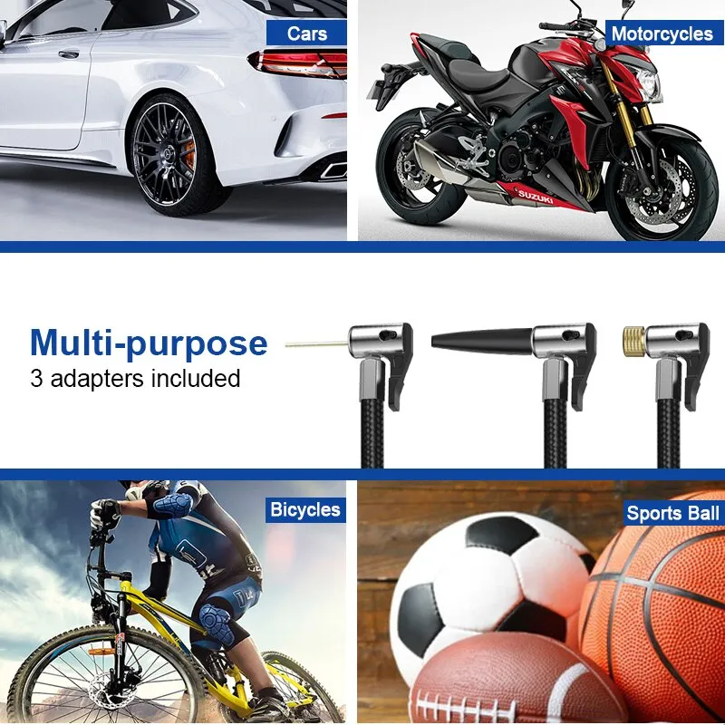 Portable air pump for cars and motorcycles