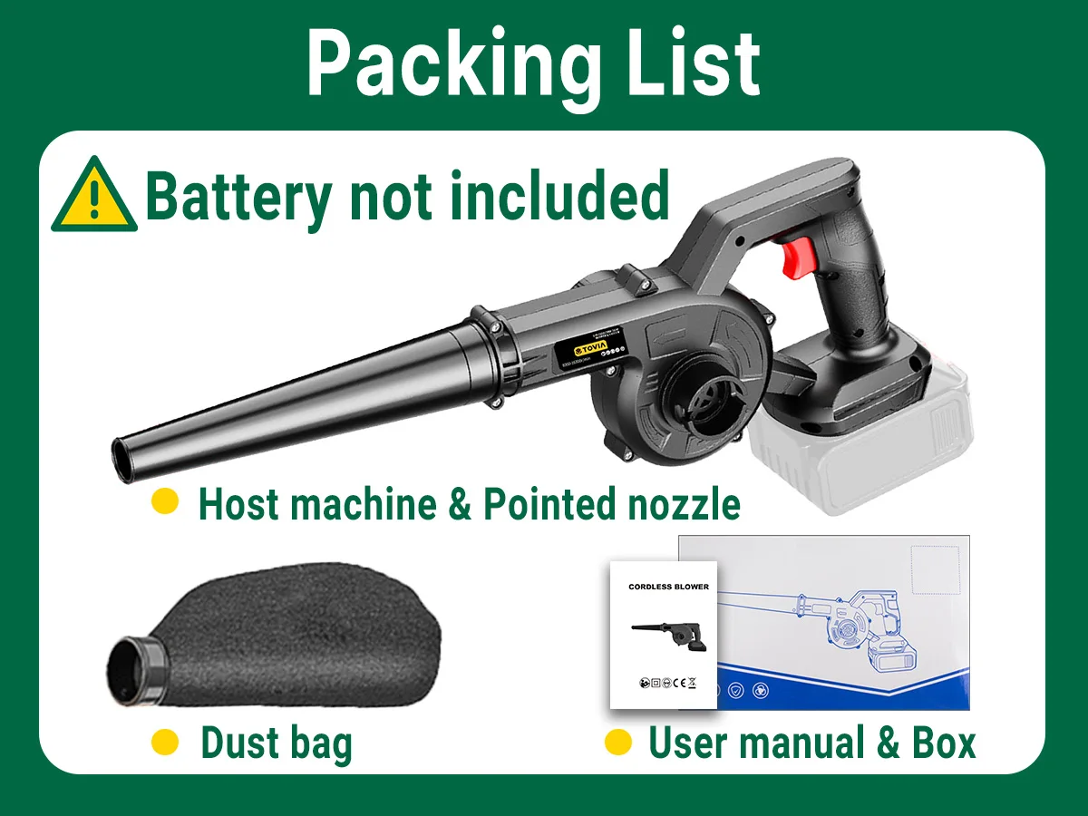 Air blower 2-in-1 Blowing & Suction Electric Leaf Blower Dust Collector For Pet Hair Car For Makita 18V Battery Without Battery