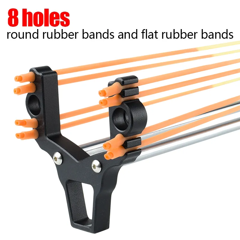 Long Rod Telescopic Metal Slingsshot Simpleshot Slingshot for Hunting Kit Outdoor Strong Precision Shooting Rubber Band Laser
