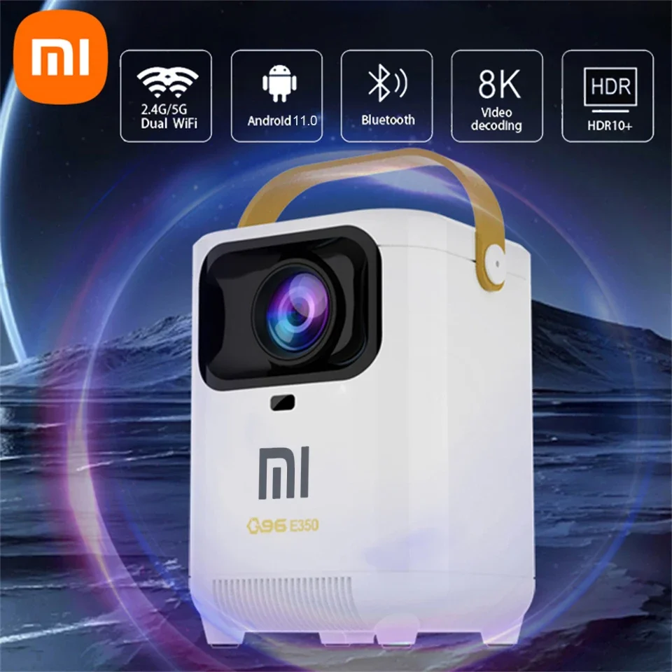 HOT Xiaomi E350 8K 1080P HD Projector Android 11.0 Dual Band WIFI 6.0 800ANSI Bluetooth 5.0 Cinema Outdoor Portable Projector