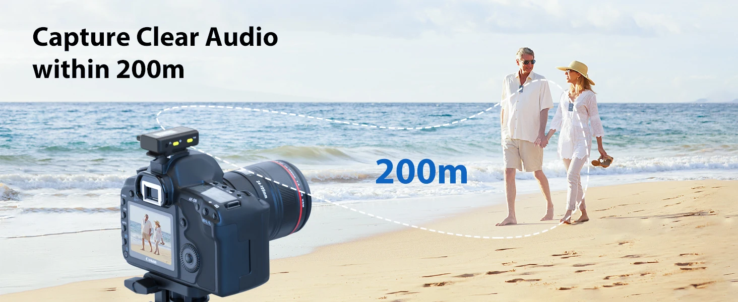 Lavalier Microphone System, with 18H Battery Life Charging Case for DSLR Cameras/iPhone/Android/Live