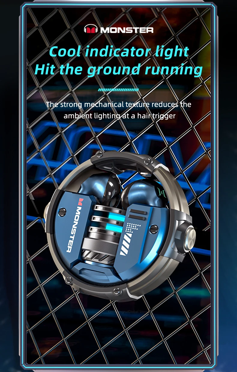 Monster XKT10 Bluetooth Earphones Wireless Headphones Gamer Headset Waterproof TWS Noise Reduction With Microphone Sports Earbud