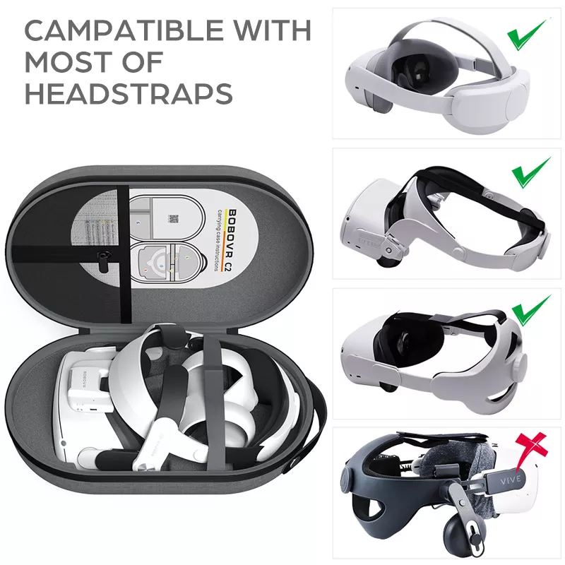 BOBOVR C2 Carrying Case Compatible with Meta Quest 2 Compatible with Pico 4 VR Hard Large Space Bag