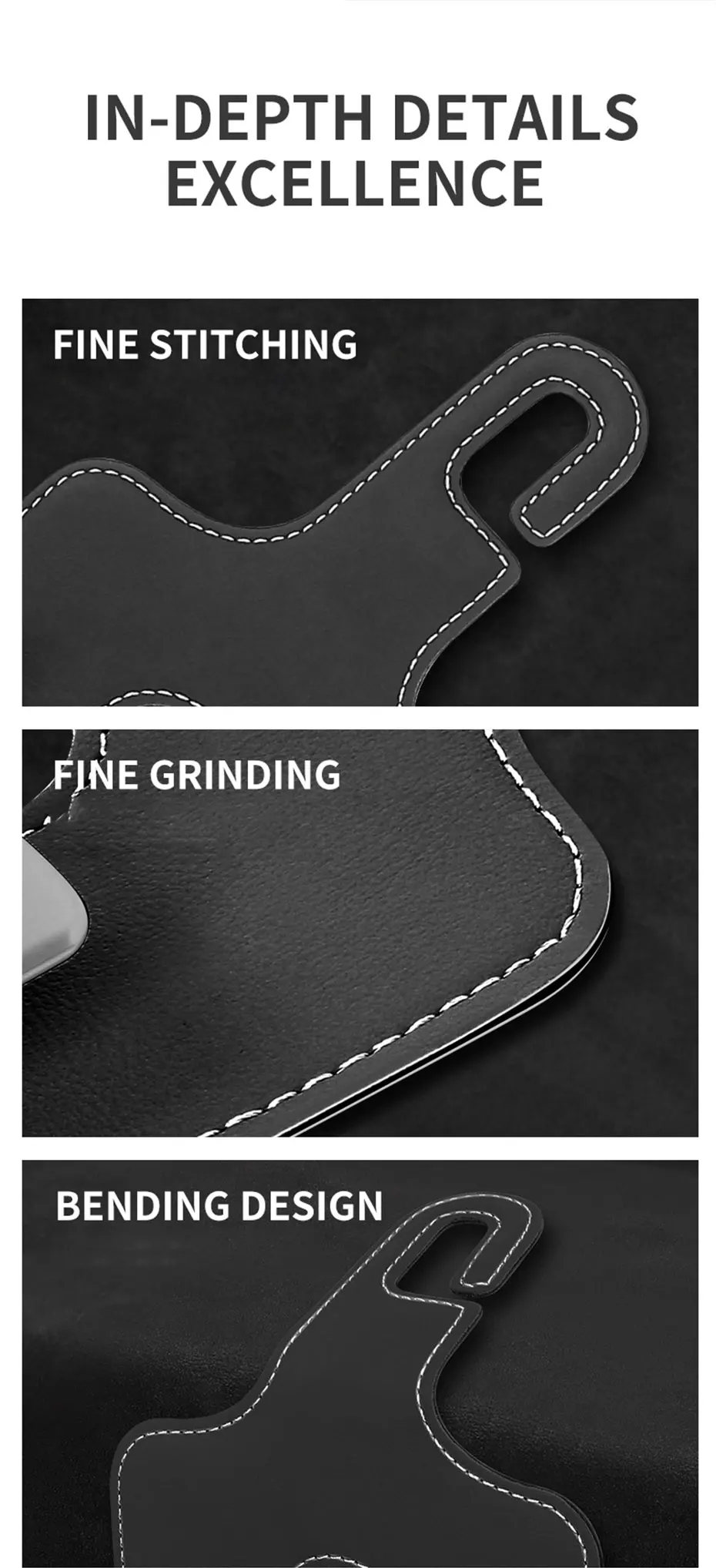 SEAMETAL Upgrade Double Head Hooks Car Rear Seat Hanging Holder Interior Hook Organizer Back Seats Headrest Hook Car Accessories