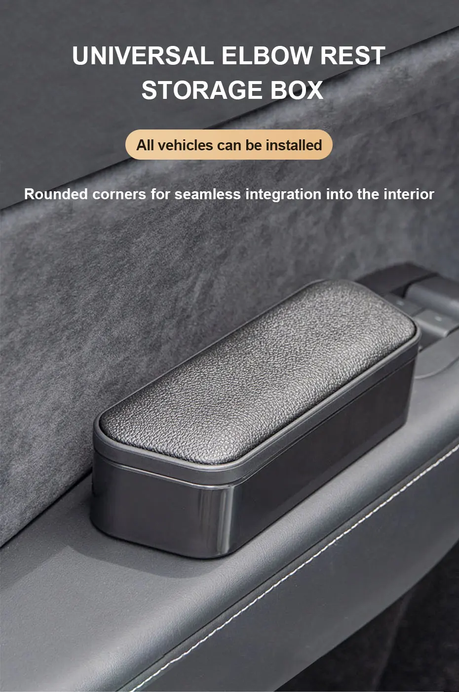 SEAMETAL Auto Retractable Car Left Elbow Support Door Storage Box Interior Lifting Armrest Box Height Pad Seat Armrest Support