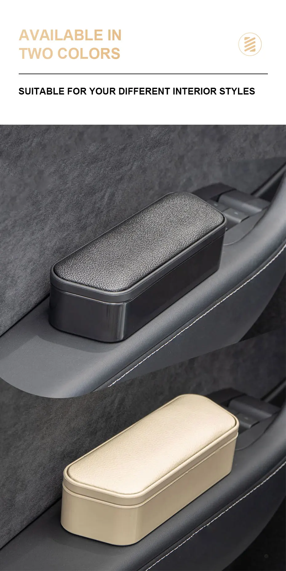 SEAMETAL Auto Retractable Car Left Elbow Support Door Storage Box Interior Lifting Armrest Box Height Pad Seat Armrest Support
