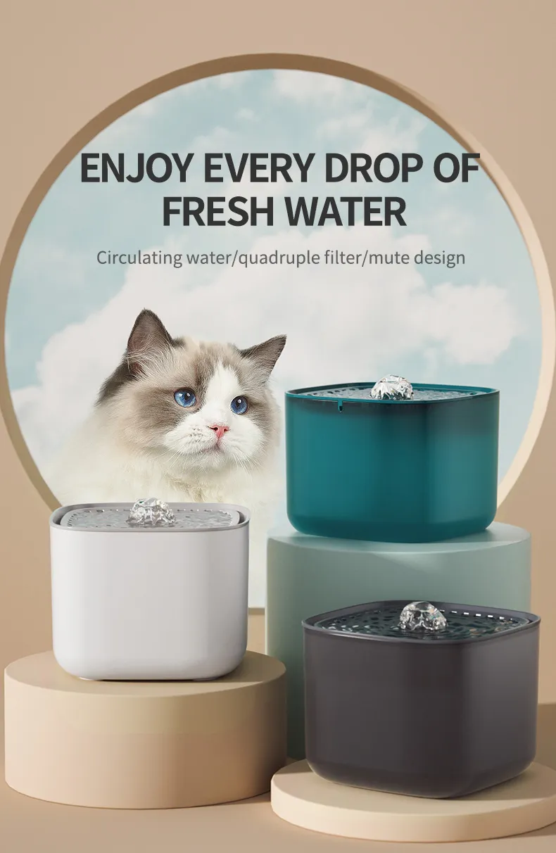 Water fountain with filtration for cats 3L