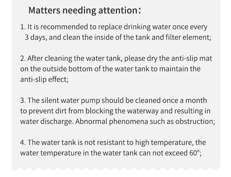 Water fountain with filtration for cats 3L