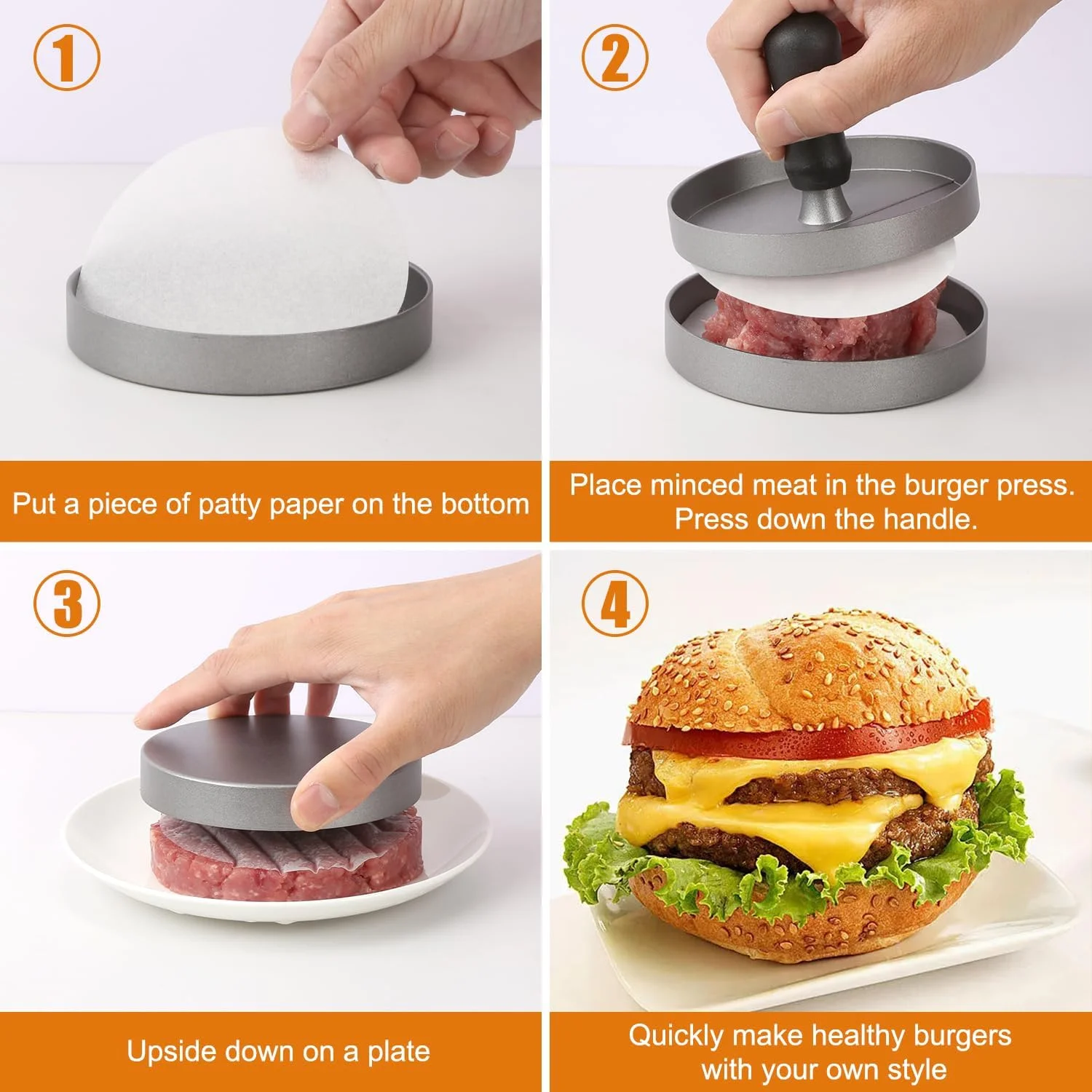 Non-stick burger press