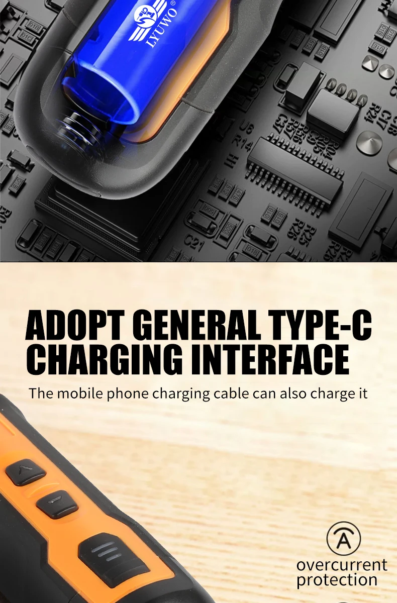 LYUWO Mini Wireless Electric Screwdriver, Rechargeable 1300mah Power Drill Bit, Multifunctional Disassembly Torque Repair Tool