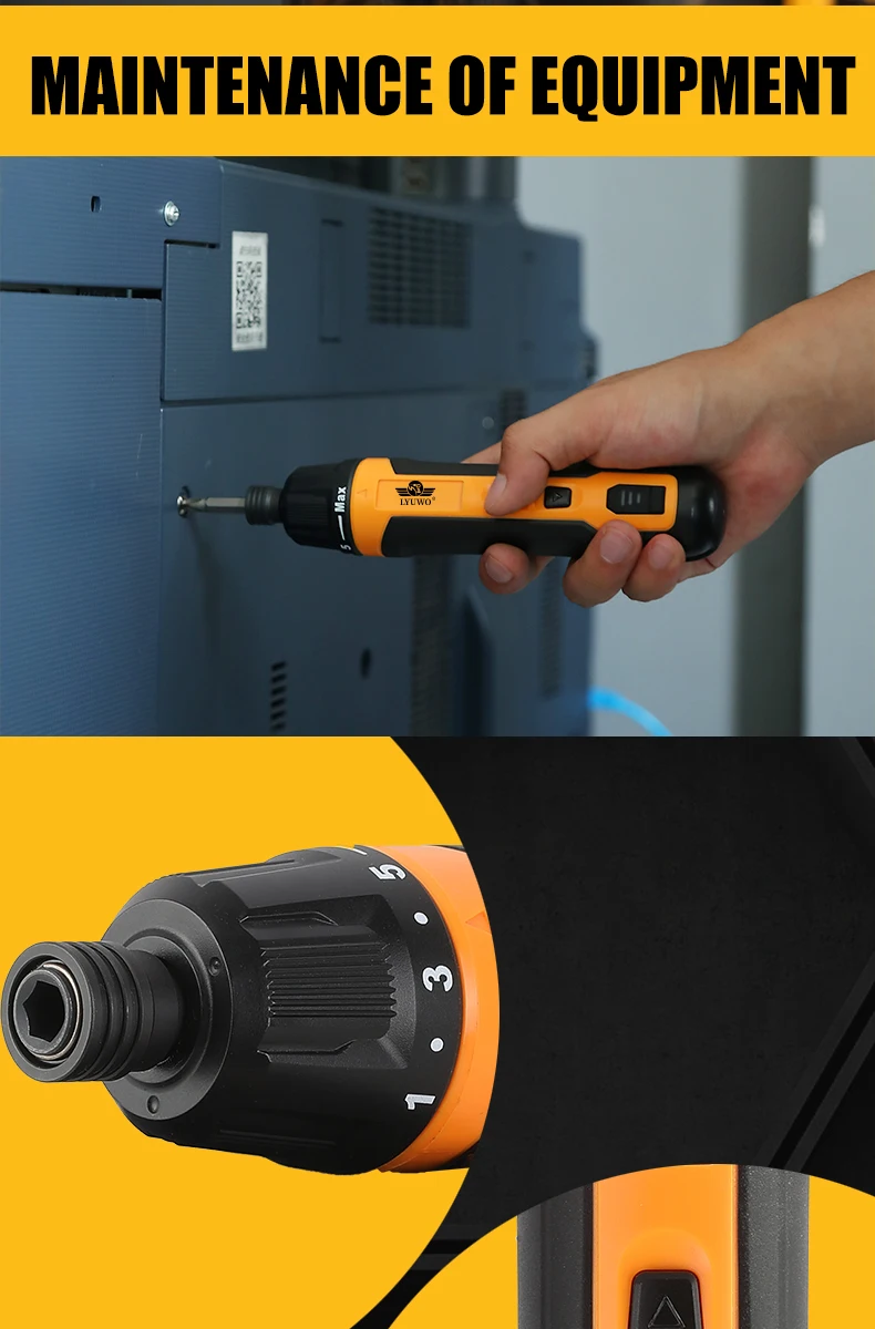 LYUWO Mini Wireless Electric Screwdriver, Rechargeable 1300mah Power Drill Bit, Multifunctional Disassembly Torque Repair Tool