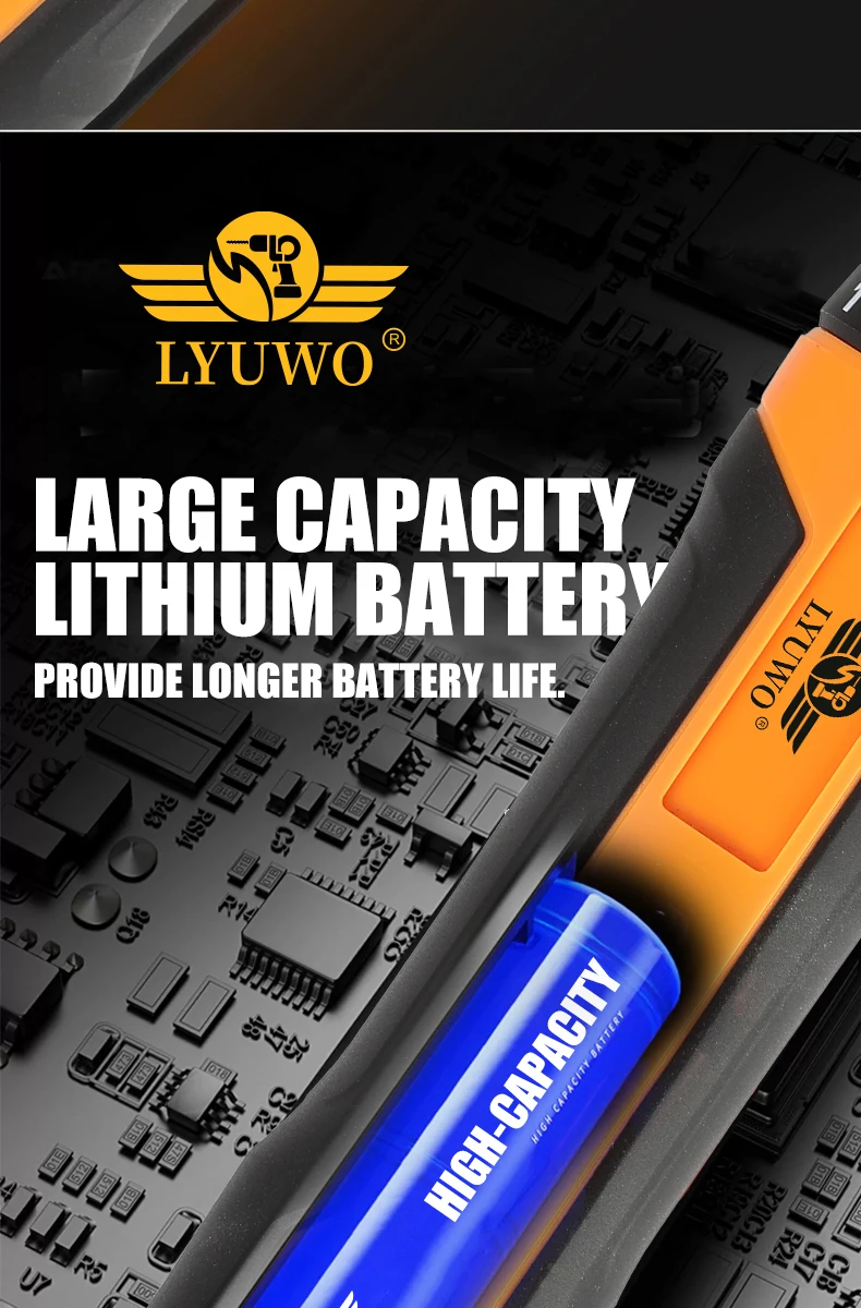 LYUWO Mini Wireless Electric Screwdriver, Rechargeable 1300mah Power Drill Bit, Multifunctional Disassembly Torque Repair Tool