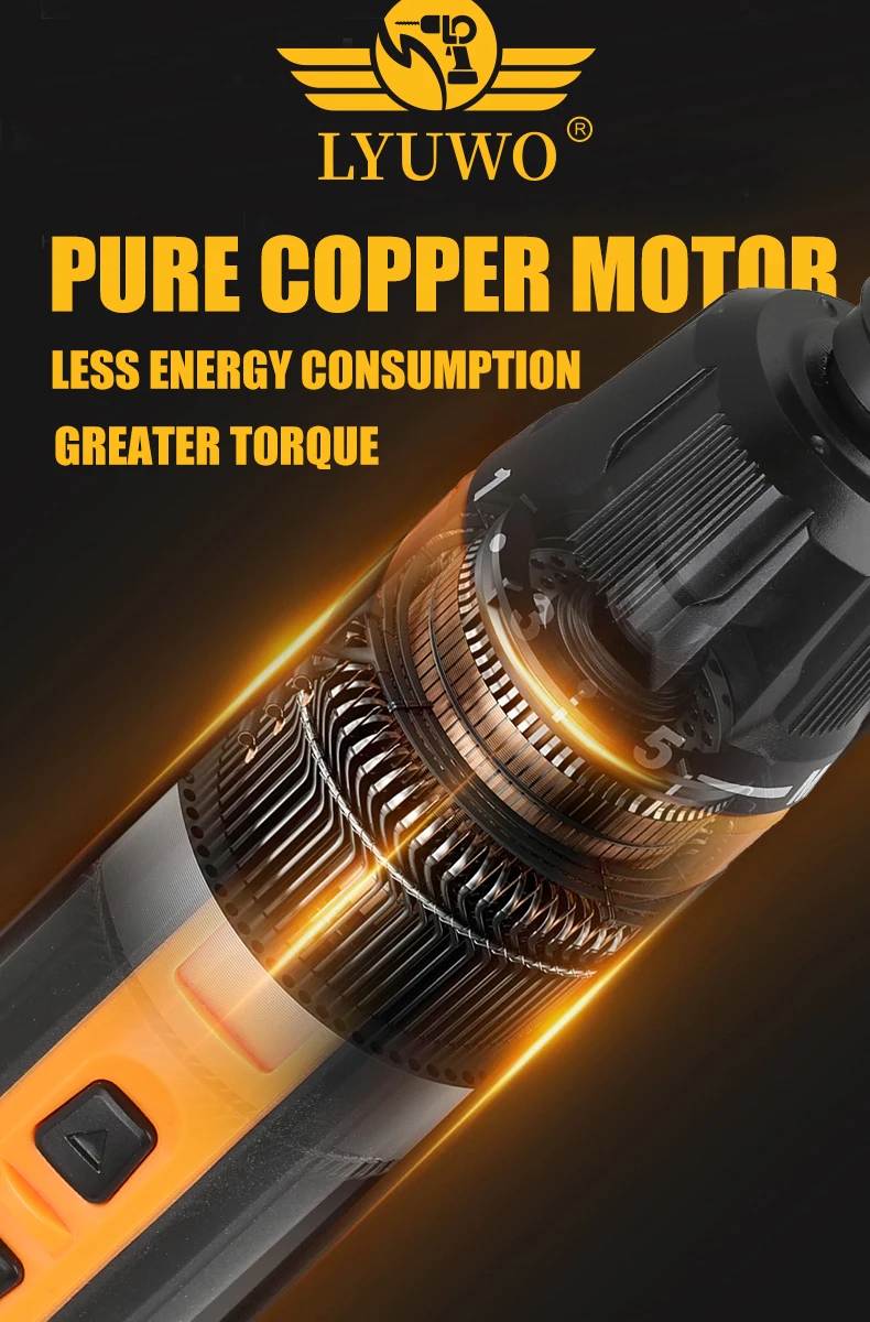 LYUWO Mini Wireless Electric Screwdriver, Rechargeable 1300mah Power Drill Bit, Multifunctional Disassembly Torque Repair Tool