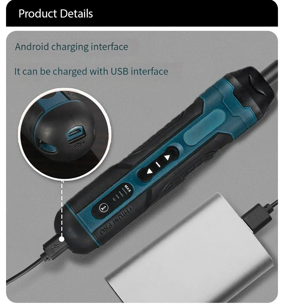 Mini Cordless Electric Screwdriver 1300mah Rechargeable Adjustment Multi-function Power Drill Disassembly Torque Repair Tools